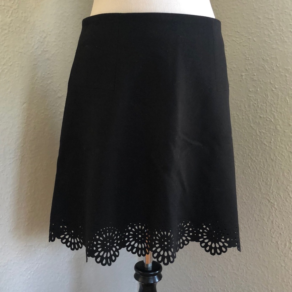 Black skirt with scalloped edging